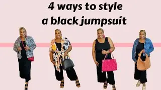 STYLING A BLACK JUMPSUIT | 4 OUTFIT IDEAS #plussizefashion #curvyfashion #jumpsuitstyle