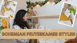 Bohemian peuterkamer met een bedhuisje en rotan inspiratie