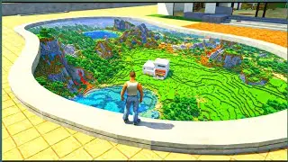 FRANKLIN FOUND A MINECRAFT WORLD INSIDE HIS SWIMMING POOL in Indian Bikes Driving