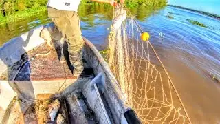 PESCADOR ME INVITA A RECORRER SU RED,PESCA Y FRITANGA EN COSTA POBRE,EL RIO MUY CRECIDO-NICO REYNOSO