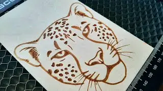 Laser Engraving a LEOPARD Portrait | Mesmerizing Wood Art