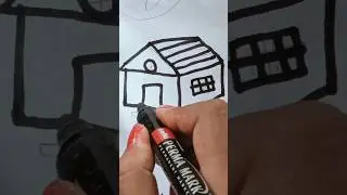 House 🏠 art video for kids/ Easy kids art video #shortfeed #youtubeshort #vairalshorts