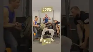 705lb FAIL on Incline Bench by Julius Maddox #benchpressfail #gymfail #fails