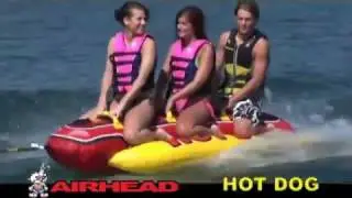 Airhead Hot Dog Towable Three Man Inflatable Tube - iboats.com