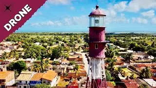 Peaceful Beach Town with iconic Lighthouse - Belmonte, Bahia, Brazil 🇧🇷 - [Drone Flyover]