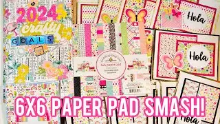 #CraftyGoals2024 6x6 Paper Pad Smash - Doodlebug: Hello Again - More Donation Cards!