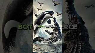 Кто победит в схватке между гребнистым крокодилом и косаткой? #животные #крокодил #шорты