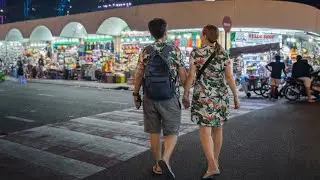 Quiet Ben Thanh Night Market Walk | Ho Chi Minh City (Saigon) | Real Street Sounds