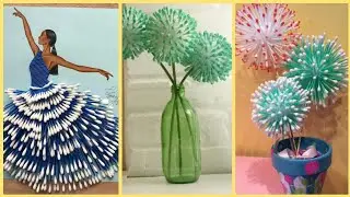 DIY Cotton Bud Craft IDEAS || Q-Tip Flowers || Q TiP cRAFT iDAES