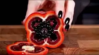 ASMR: Red capsicum Cutting#ai #mukbang #asmrfruit #viralvideo