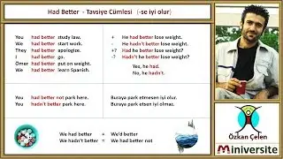 7. Had Better - Tavsiye Cümlesi -se iyi olur