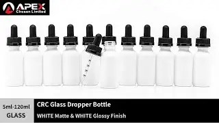 Matte WHITE Glass Dropper Bottle | Child Proof Tamper Evident Cap | 30ml, 60ml, 100ml, 120ml