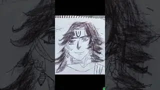 Drawing of lord Krishna in anime style #song #flute #art