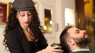 ASMR 💈 LADY BARBER “BEARD TRIM”