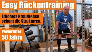 Easy R&uuml;ckentraining mit erh&ouml;htem Kreuzheben, das kann jeder nachmachen - Powerlifter 58 Jahre