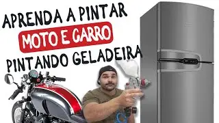 Como aprender a pintar Moto e Carro pintando geladeira