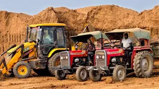 Jcb 3dx Machine Complete Stuck in Mud Loaded Trolley Tractor Review Massey Ferguson 345 swaraj 855