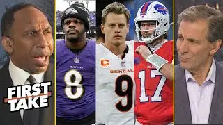 FIRST TAKE | Which QB will be in SB next: Jackson, Burrow or Allen? - Stephen A. & Mad Dog debate