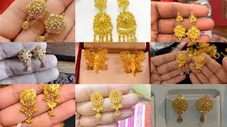 Latest Gold Stud Earrings Designs 2025 |Daily Wear Gold Tops Earrings Collection |Earringlightweight