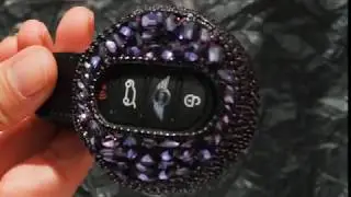 Violet Rhinestones Bling Bedazzled  BMW Mini  F54 F55 Key Leather Case fob with bow