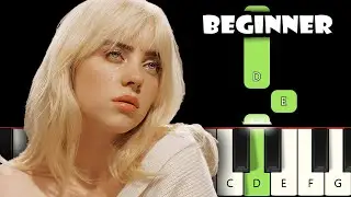 Listen Before You Go - Billie Eilish - BEGINNER PIANO TUTORIAL - Slow Speed