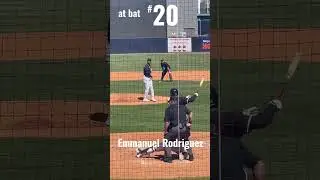 💯 spring training baseball. At bat #20 Emmanuel Rodriguez, next up #20 Junior Severino Minn. Twins