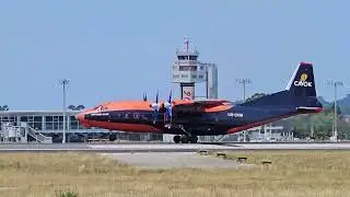 Despegue en Vigo del Antonov An-12BP de Cavok UR-CKM