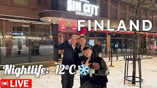 TAMPERE CITY COLD & SNOWY WINTER NIGHT LIFE | FINLAND STREET AT MIDNIGHT -12°C ❄️
