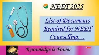 NEET 2025 Counselling Documents What You MUST Know  #neet2025 #neetdocuments  #neetcounselling