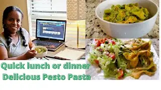 How to make delicious Pesto Pasta + Easy lunch +Easy dinner + meal prep + vegetarian