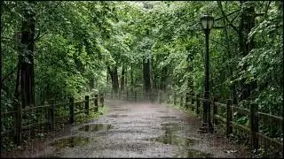 Light Rain Through Woodland Leaves | Peaceful Ambient Audio for Relaxation