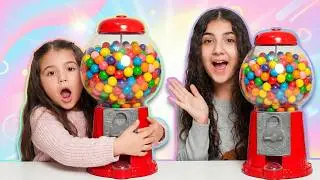 Sharing is Caring Lesson Gumball Machine  with Elizabeth and Briceida #cartoon #funnychildren