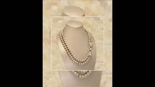 Exquisite Vintage Les Bernard VO Dynasty Collection Champagne Glass Pearl & Rhinestone Rondelle L...