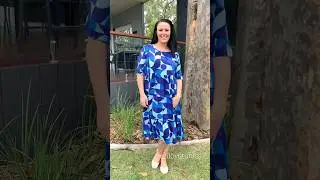 Blue Purple Geometric Midi Dress available at I❤️Tunics