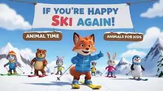 If You&rsquo;re Happy Ski Again! ❄️ Fun Winter Animal Song & Poem for Kids | Animal Time