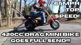 65mph 420cc Drag Mini Bike FULL SEND!
