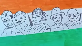 How To Draw Freedom Fighters Drawing Easy 🇮🇳 Independence Day Drawing 🇮🇳 #independenceday