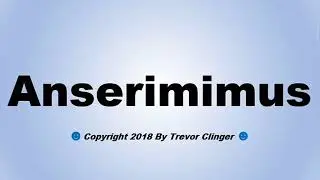 How To Pronounce Anserimimus