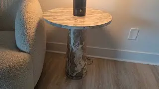 Приставной столик SAFAVIEH Couture Collection Valentia из белого/коричневого мрамора |КРАТКИЙ ОБЗОР|