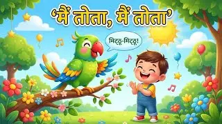 मैं तोता, मैं तोता 🦜 | Hindi Rhymes for Kids | Tintu Poem | Tinton TV Hindi