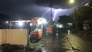 Rain in Indonesian village thunderstorm all night|| fast sleep in seconds