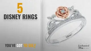 10 Best Disney Design Rings: Disney Enchanted Diamond Belle Princess Ring 1/10ctw - Size 5.5