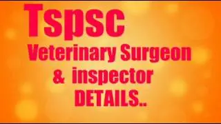 Tspsc veterinary surgeon  inspector