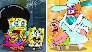 RICH Mom vs BROKE Mom! POOR BABY SPONGEBOB LIFE | Mukbang Animation Complete Edition