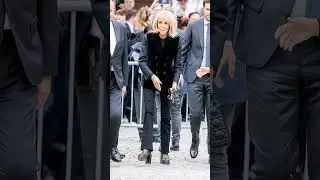 Brigitte Macron en beaut&eacute; aux obs&egrave;ques de Fran&ccedil;oise Hardy  #style#brigittemacron#foryou #shorts