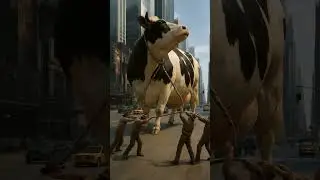The Day a Bigger Cow Walked Through the City | Stunning AI Animation#AIVideo