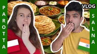 Trying Homemade Parotta Salna with My Tamil Husband 🇮🇳 | Tamil Food Vlog, Polish Wife