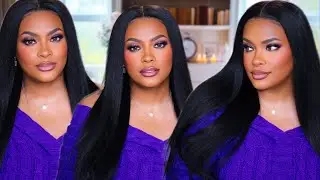 Flawless Yaki Straight Wig - Natural Look & Secure Fit & Adjustable Drawstring UNICE HAIR