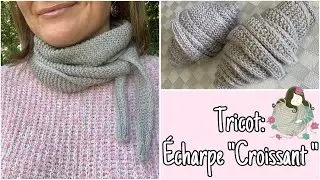 Cours de tricot : 🧶 écharpe facile à réaliser « Croissant »💥💥💥