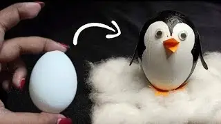 How To MAKE CUTE PENGUIN 🐧By Egg Shell #eggshellcrafts മുട്ട തൊണ്ടു ഇത്രയും ഭംഗി ആക്കാൻ പറ്റുമോ